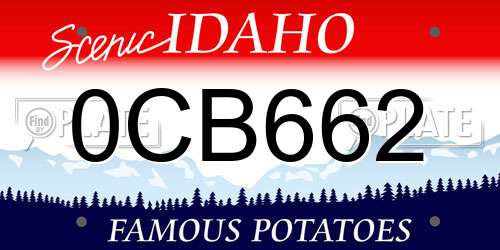 0CB662 Idaho License Plate