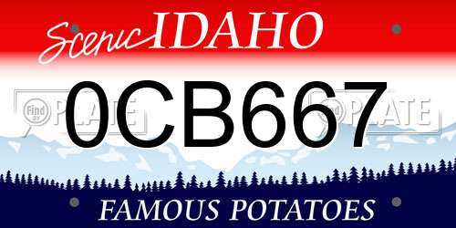 0CB667 Idaho License Plate