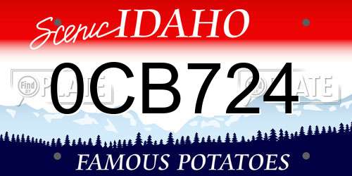 0CB724 Idaho License Plate