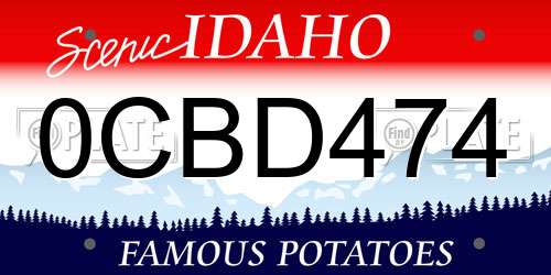 0CBD474 Idaho License Plate