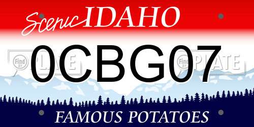 0CBG07 Idaho License Plate