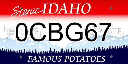 0CBG67 Idaho License Plate