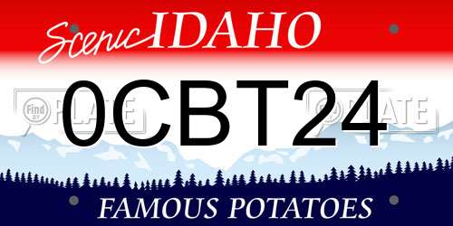 0CBT24 Idaho License Plate