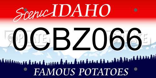 0CBZ066 Idaho License Plate