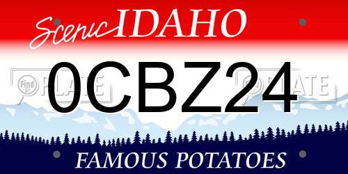 0CBZ24 Idaho License Plate
