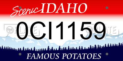 0CI1159 Idaho License Plate