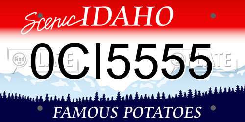 0CI5555 Idaho License Plate
