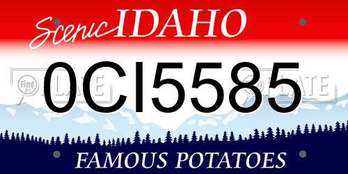 0CI5585 Idaho License Plate