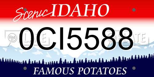 0CI5588 Idaho License Plate