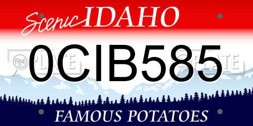 0CIB585 Idaho License Plate