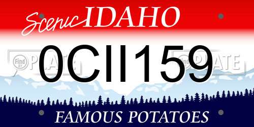 0CII159 Idaho License Plate