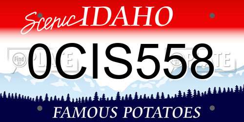 0CIS558 Idaho License Plate