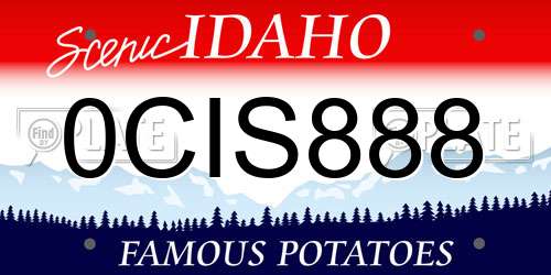 0CIS888 Idaho License Plate