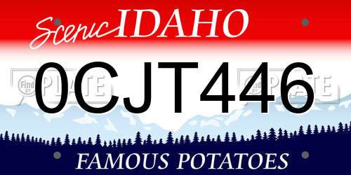 0CJT446 Idaho License Plate