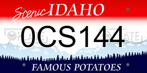 0CS144 Idaho License Plate