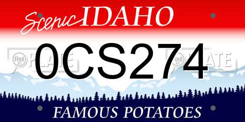 0CS274 Idaho License Plate