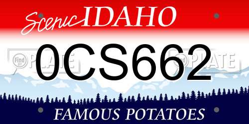 0CS662 Idaho License Plate
