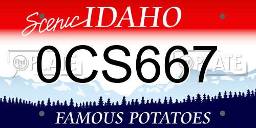 0CS667 Idaho License Plate
