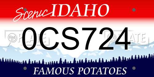 0CS724 Idaho License Plate