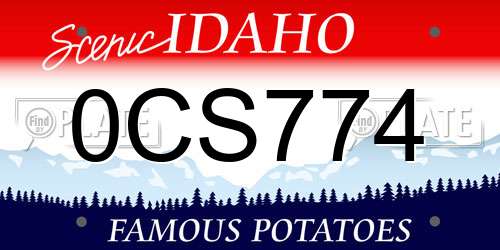 0CS774 Idaho License Plate