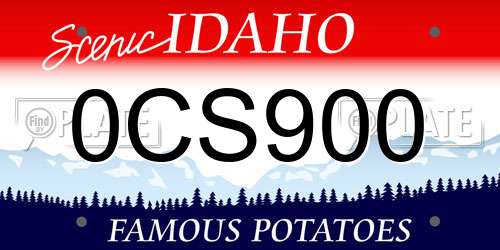 0CS900 Idaho License Plate
