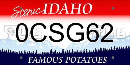 0CSG62 Idaho License Plate