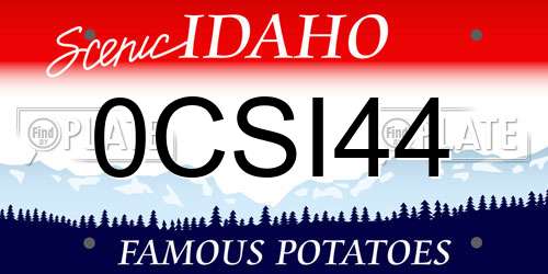0CSI44 Idaho License Plate