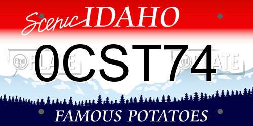 0CST74 Idaho License Plate