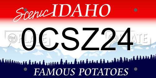 0CSZ24 Idaho License Plate