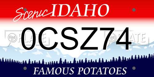 0CSZ74 Idaho License Plate