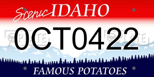 0CT0422 Idaho License Plate