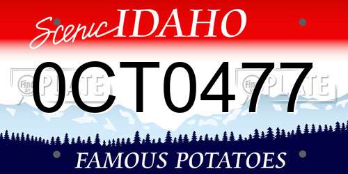 0CT0477 Idaho License Plate