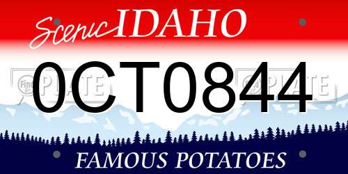 0CT0844 Idaho License Plate