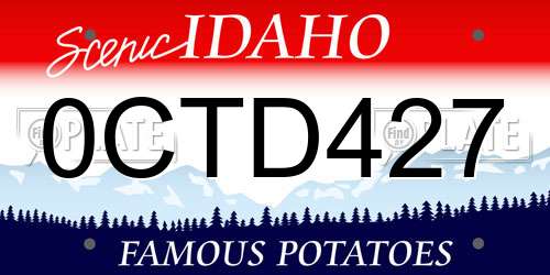 0CTD427 Idaho License Plate