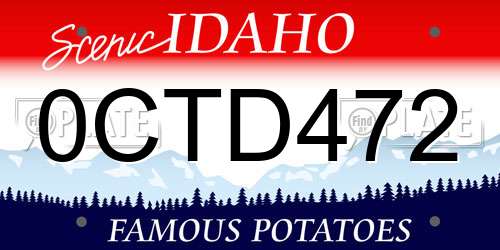 0CTD472 Idaho License Plate