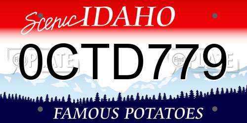 0CTD779 Idaho License Plate