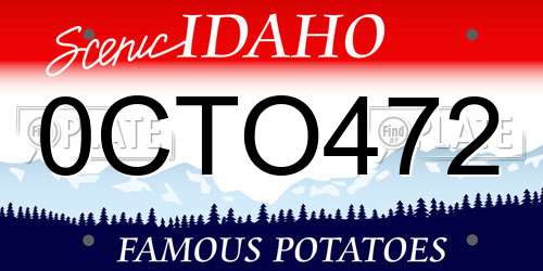 0CTO472 Idaho License Plate