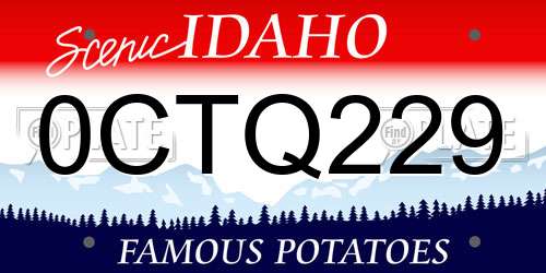 0CTQ229 Idaho License Plate