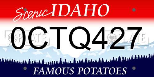 0CTQ427 Idaho License Plate