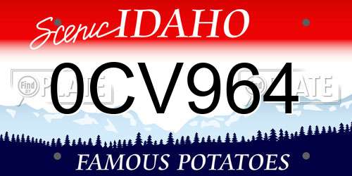 0CV964 Idaho License Plate