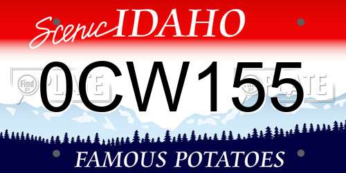 0CW155 Idaho License Plate