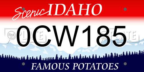 0CW185 Idaho License Plate