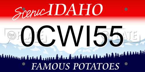 0CWI55 Idaho License Plate