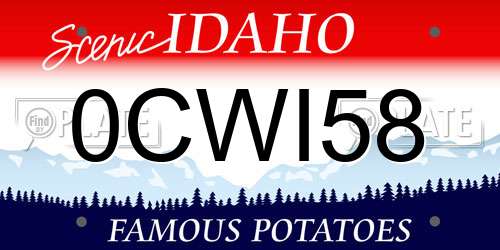 0CWI58 Idaho License Plate