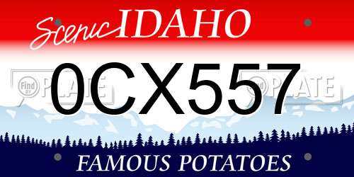 0CX557 Idaho License Plate