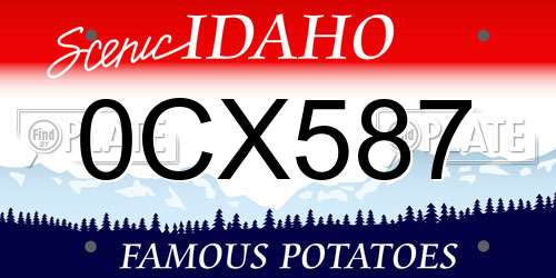0CX587 Idaho License Plate