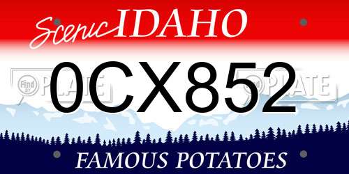 0CX852 Idaho License Plate