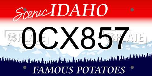 0CX857 Idaho License Plate