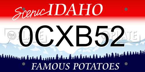 0CXB52 Idaho License Plate