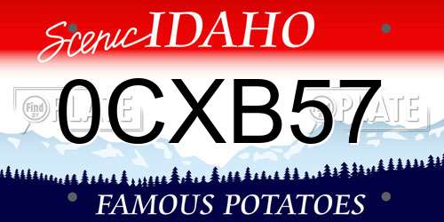 0CXB57 Idaho License Plate